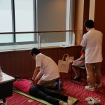 訪問マッサージ東京在宅サービスの全肢Ｐ連総会でのボランティアマッサージの様子